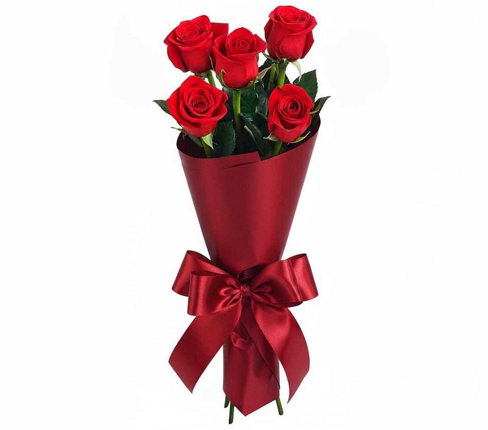 Букет 5 Красных роз Эдлесс Лав в Барково