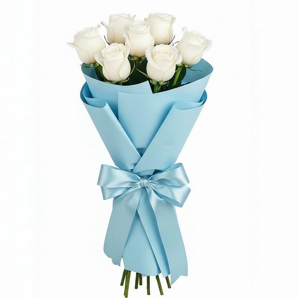Букет 7 белых роз Проуд в Барково