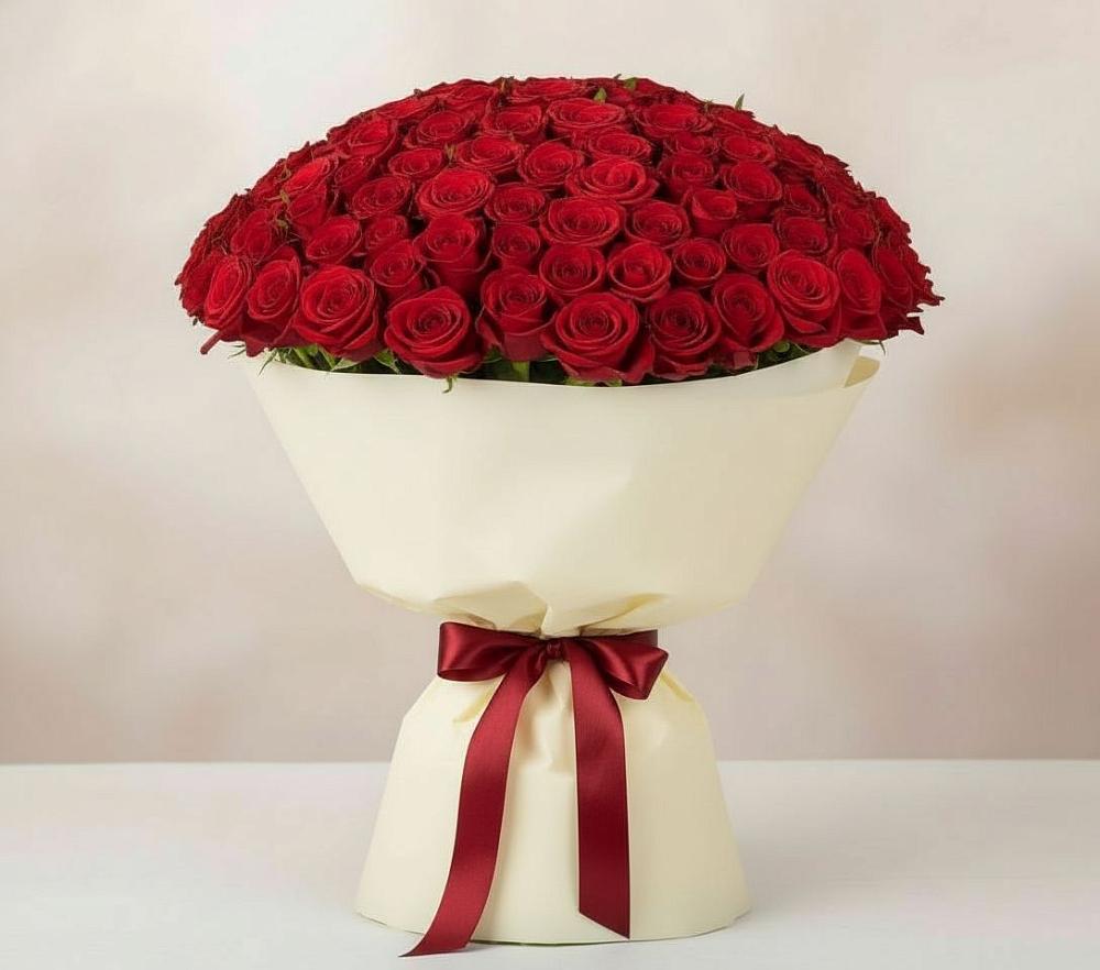 Букет 101 Красная роза Милано в Барково