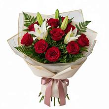 Букет цветов из:  Лилии и Розы в Барково