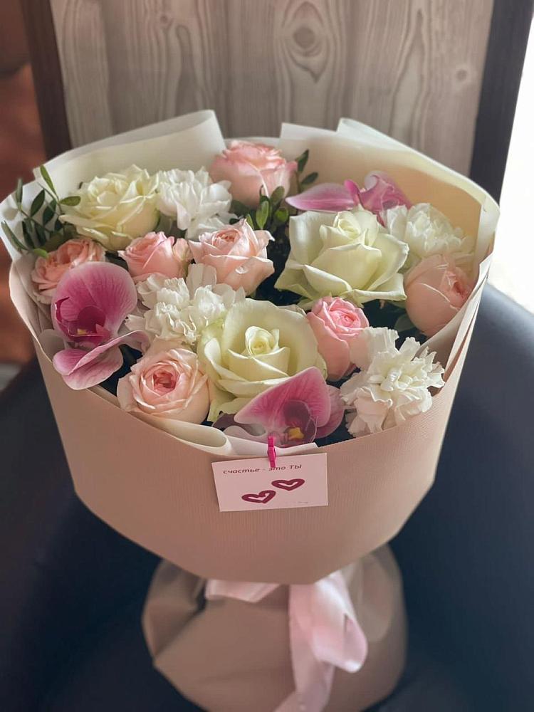 Букет цветов из: Орхидеи, Розы и Гвоздики в Барково