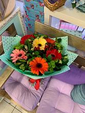 Букет цветов из:  Герберы, Хризантемы и Альстромерии #REPLACE_PRED# Барково