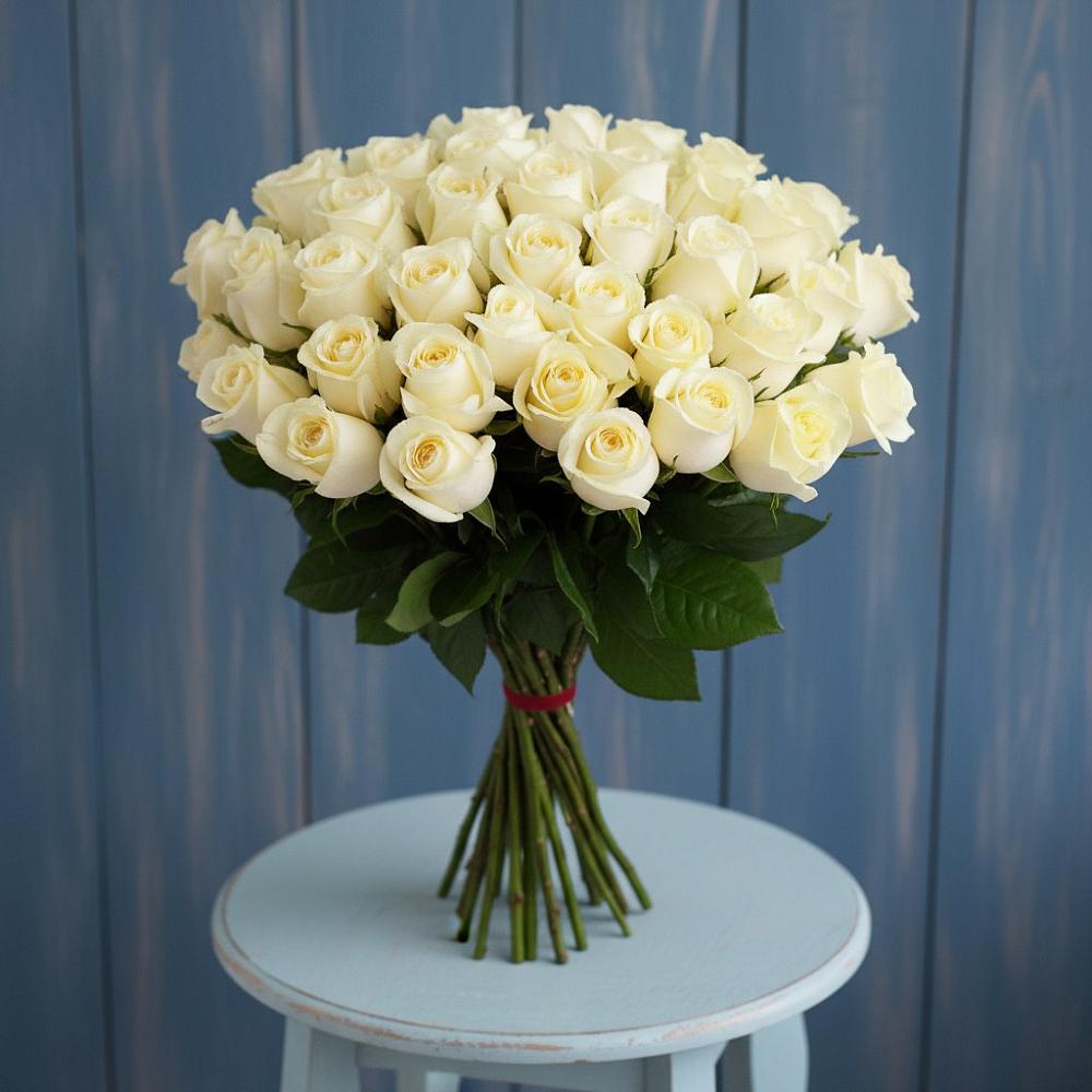 Букет 51 Белая роза Эдлесс Лав в Барково