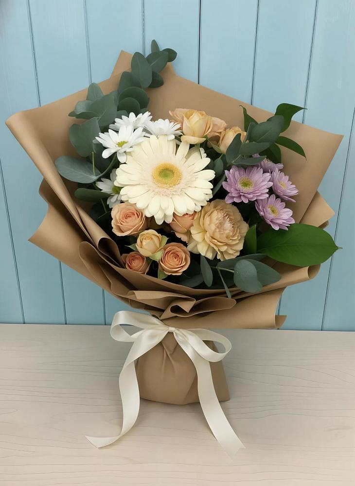 Букет цветов из: Герберы и Хризантемы в Барково