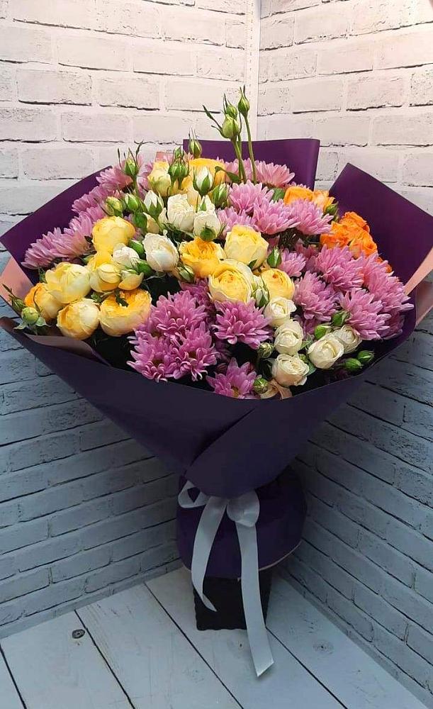 Букет цветов из: Хризантемы и Розы в Барково