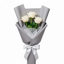 Букет 3 белые розы в Барково