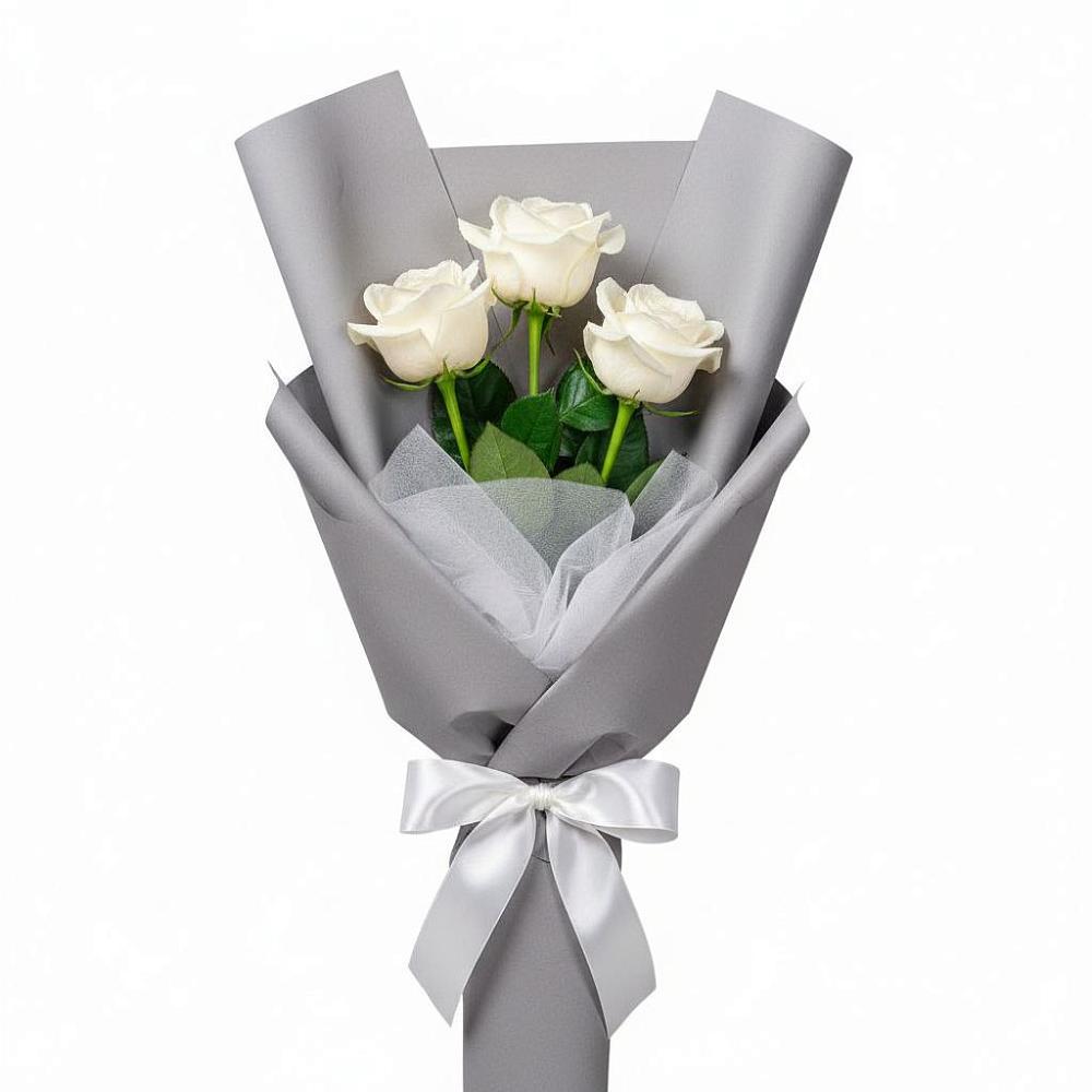 Букет 3 белые розы в Барково
