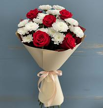 Букет цветов из:  Розы и Хризантемы в Барково